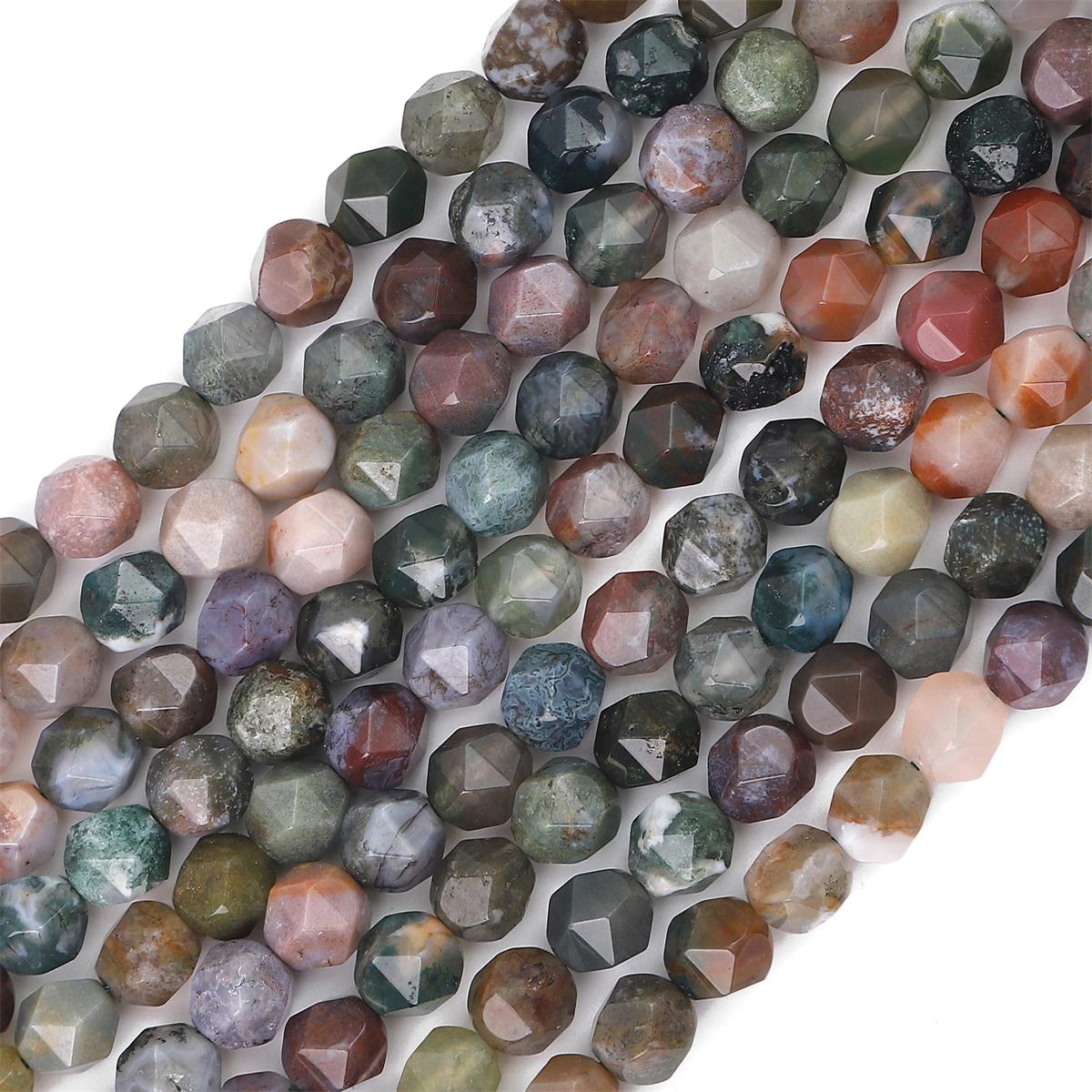 

Граненые бусины из натурального камня, свободные бусины для изготовления ювелирных изделий, браслет, ожерелье, серьги своими руками Indian Agate 6mm 58pcs