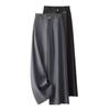 Gray High-Waisted Wide-Leg Suit Pants for Women - Spring/Autumn 2025 Trendy Casual Straight-Leg Style