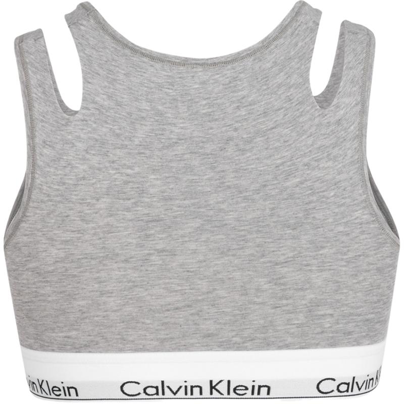 Calvin Klein Modern Attraction Buchstaben-Print Tanktop Body BH Damenunterwäsche Kokosnussgrau QF7200ADP7A