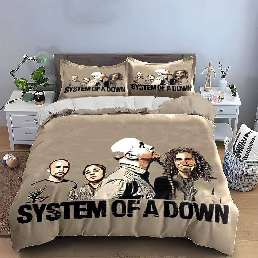 "System of a Down Bedding Set" Bedding Duvet Cover Set Duvet Cover Pillowcases  (1 * Duvet Cover 2 * Pillowcases, without duvet insert)