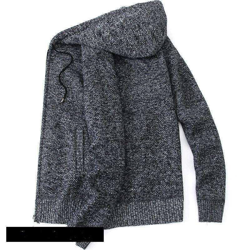 Knitwear Men's Loose Hooded Plus Velvet Thick Sweater Youth Fashion Casual Cardigan Jacket