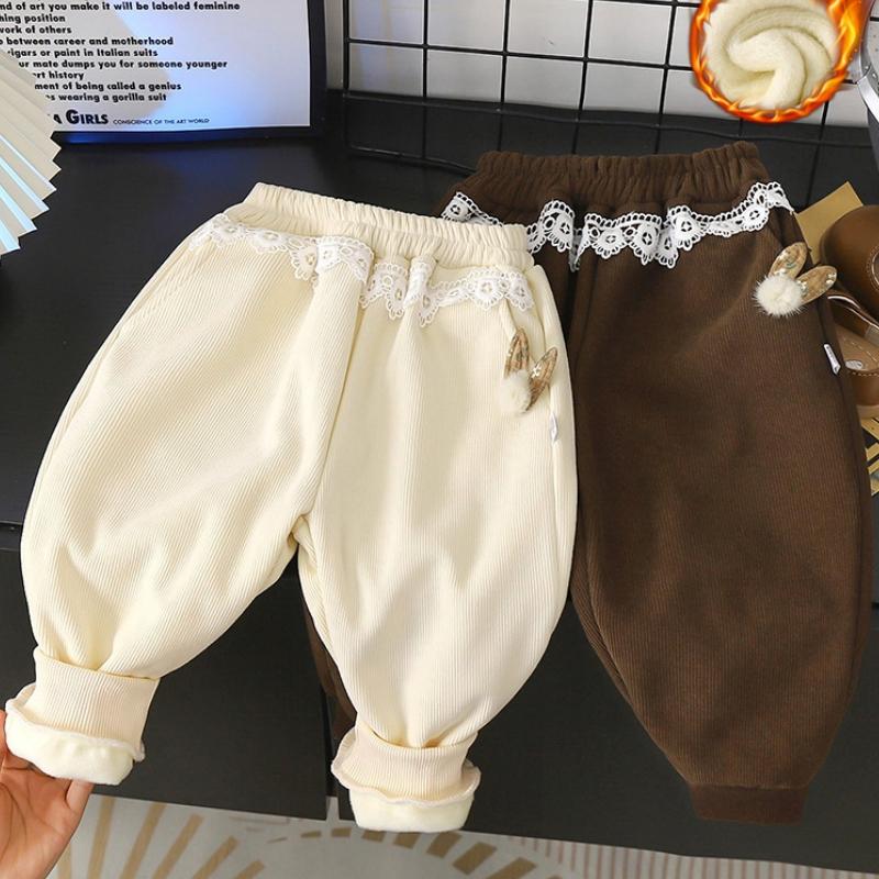 New Autumn Winter Pants Baby Clothes Children Girls Thick Warm Pants Toddler Casual Cartoon Clothing Infant Trousers Kids Sportswear