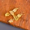 Citrine Gemstone Gold Plated Elegant Electroformed Dangle Drop Earrings Jewelry V-116