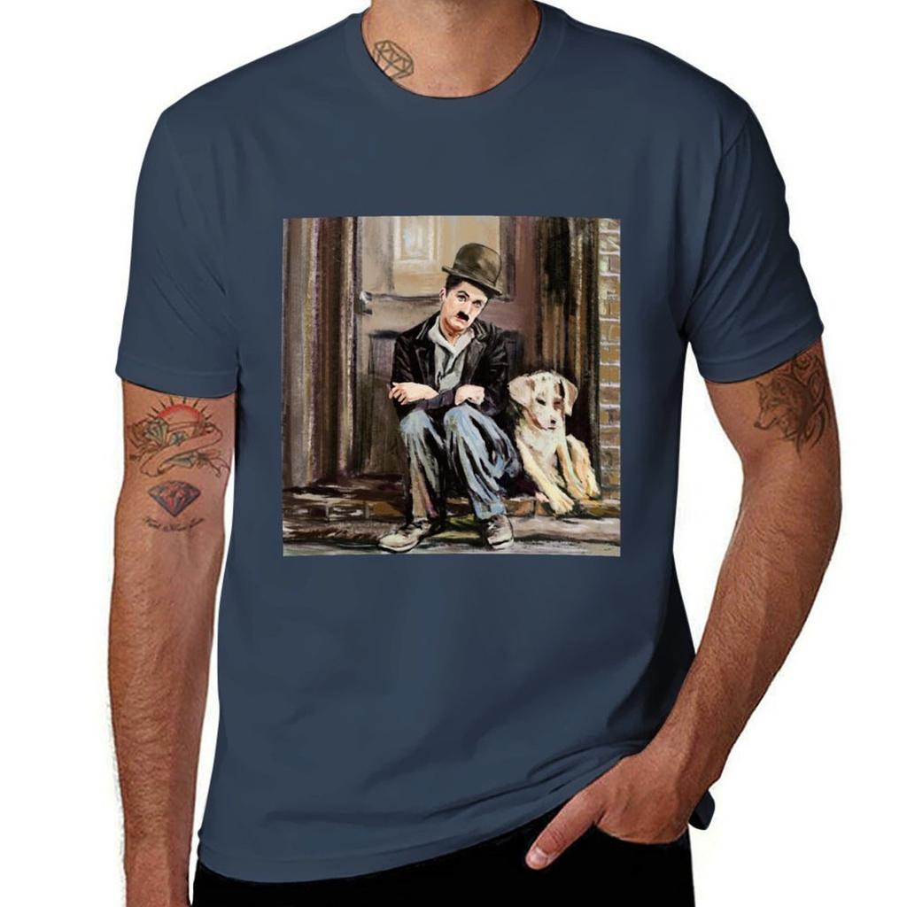 T-shirt Charlie Chaplin Base T-shirt Monocolore per Tutte le Stagioni