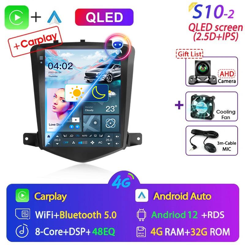 9.7" Android 12 Carplay Car Radio for Chevrolet Cruze J300 2008 - 2012 Multimedia Player 2 Din GPS Stereo DVD Head Unit