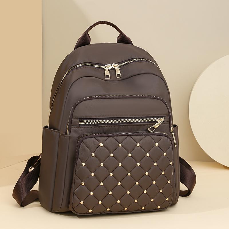 Рюкзак женский рюкзак дорожный водонепроницаемый маленький мешок коричневый — фото 11