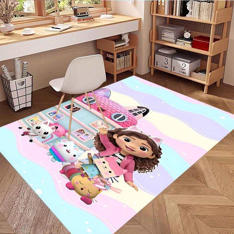 Gabby's Dollhouse Print Rug, Washable Floor Carpet, For Entryway Dorm Laundry Room Office Study, Home Decor Birthday Christmas Gift