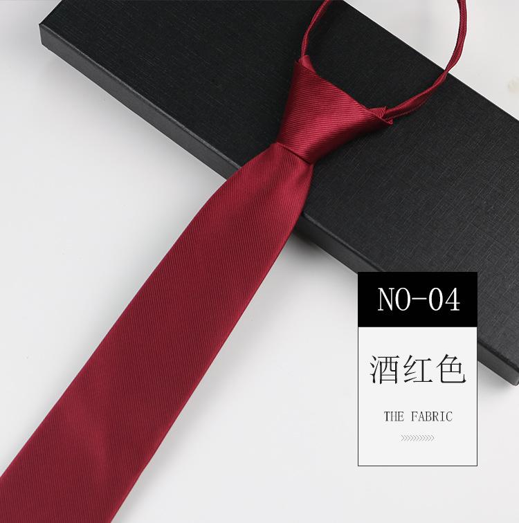 Business Tie Men'S And Women'S Black Grey Red Solid Color Professional Work Security Wedding Shirt Student No Zipper Tie