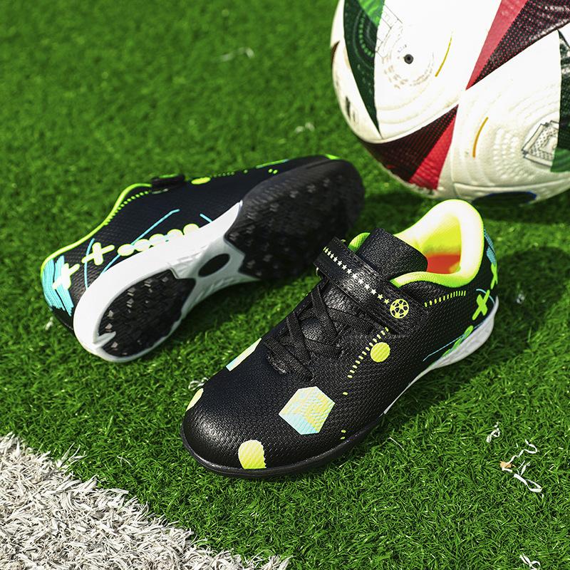 Children's football shoes Velcro boys and girls elementary school students artificial turf non-slip training shoes
