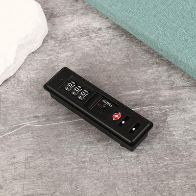 Portable Tsa Customs Code Lock Pc Luggage Lock Built In Sunk Lock Anti Theft Lock Black