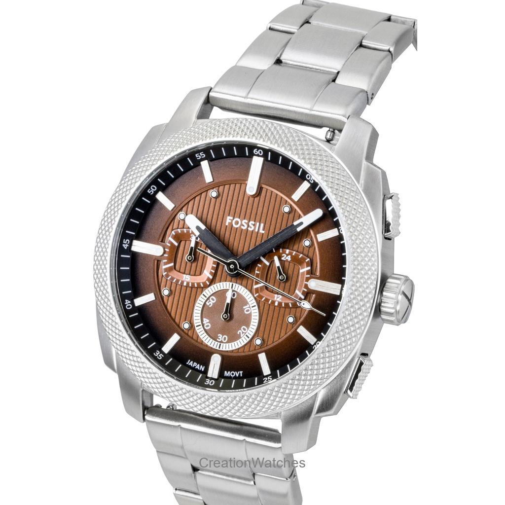Fossil Machine Chronograph Stainless Steel Brown Dial Quartz FS6144 Men's Watch