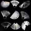 50pcs Fan-Shaped Nail Practice Display Tips Clear Nail Display Sticks  Display Board