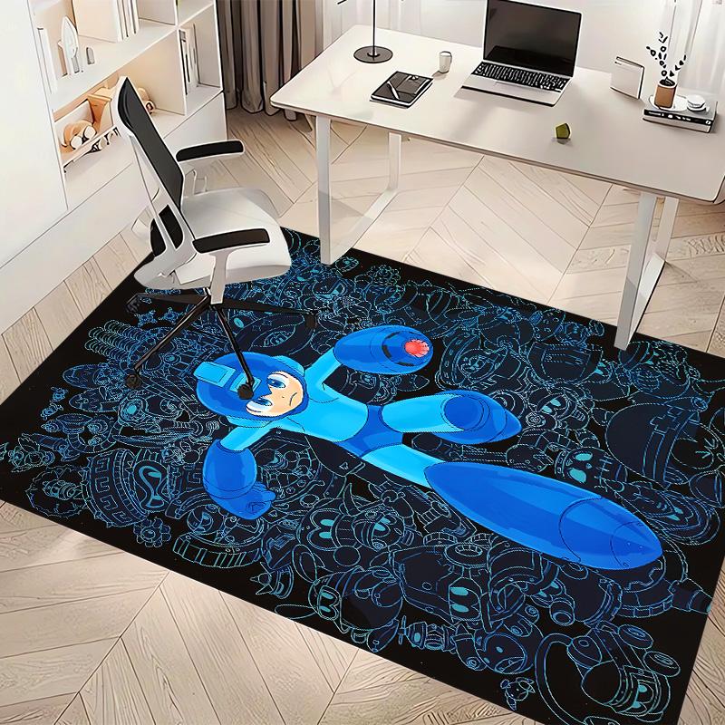 Cartoon Rockman Game Megaman Printed Absorbent Washable Carpet, Non-Slip Bathroom Mats, Kitchen Rugs, Yoga Mat,Living Room Entrance, Camping Picnic Ru