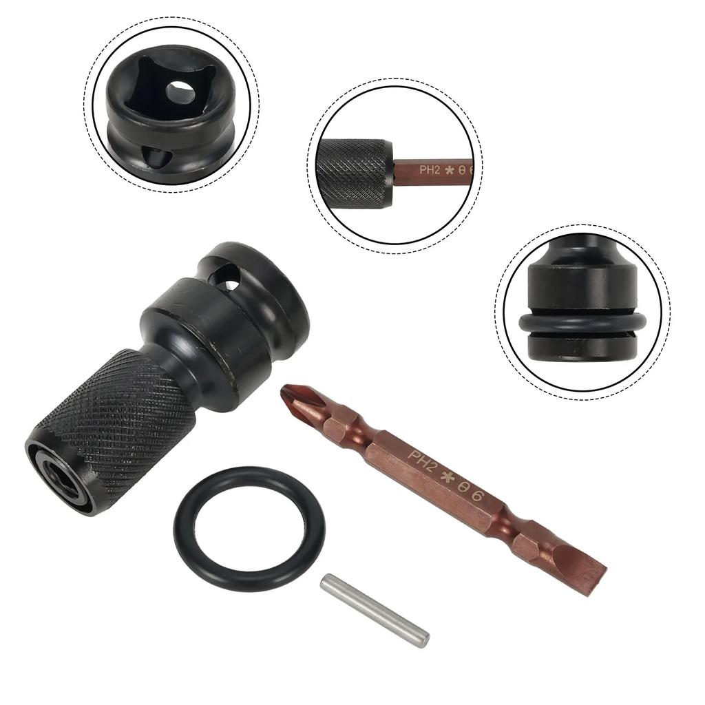 PH2 SL Screwdriver Bit Double Head Hex Shank 1/2''to 1/4'' Socket Converter Adapter Kit For Electric Impact Driver Wrench Tool