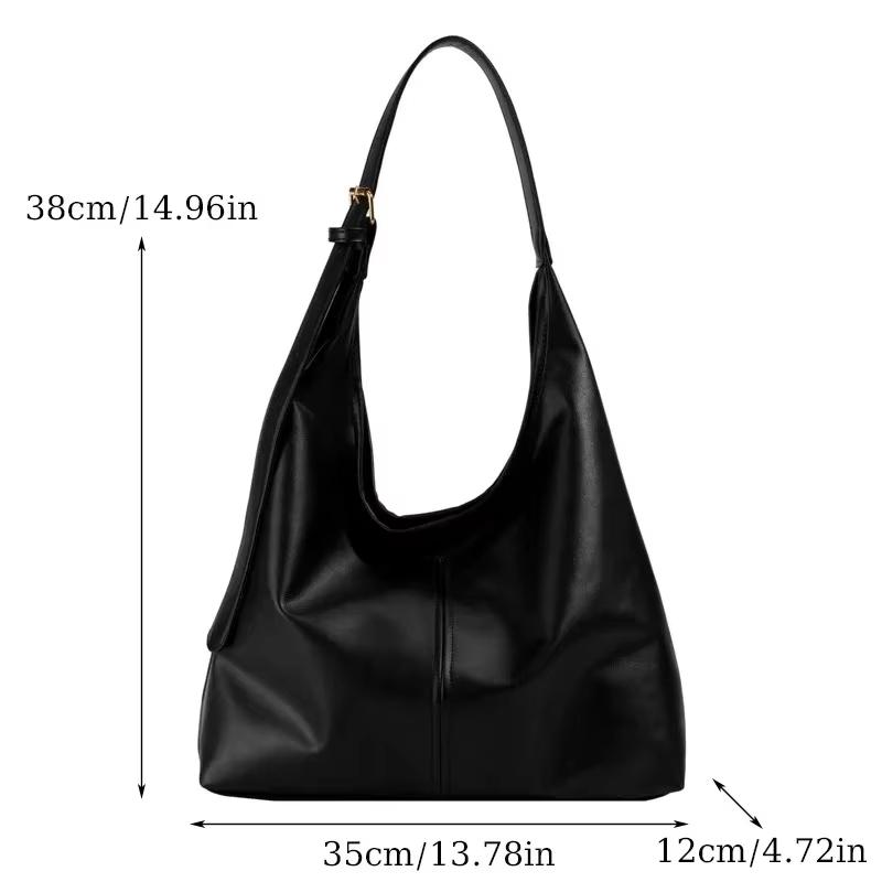 Fashiable Women's Tote Bag Simple Large Capacity PU Shoulder Bag Retro Commuter Armpit Bags