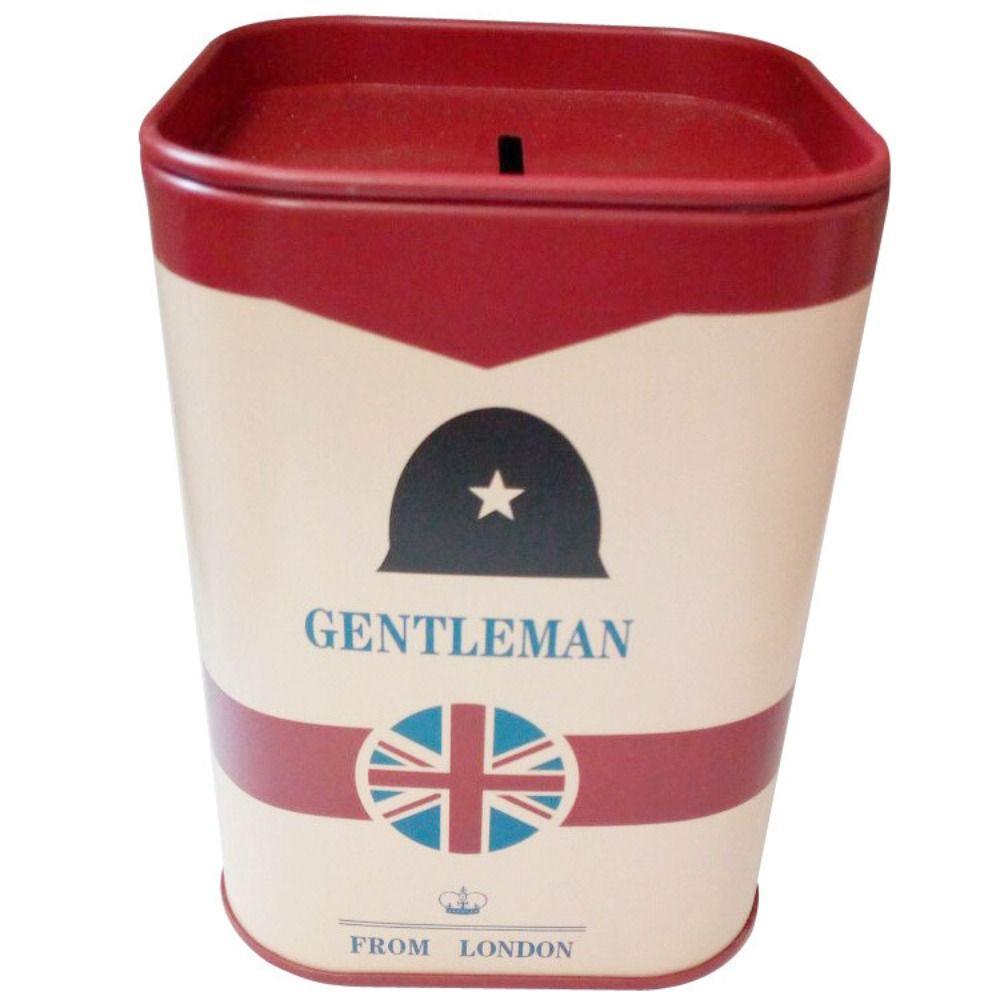 Square Shape Cute Pen Holder Iron Art Kids Storage Box Square Tinplate Piggy Bank  Children Gift