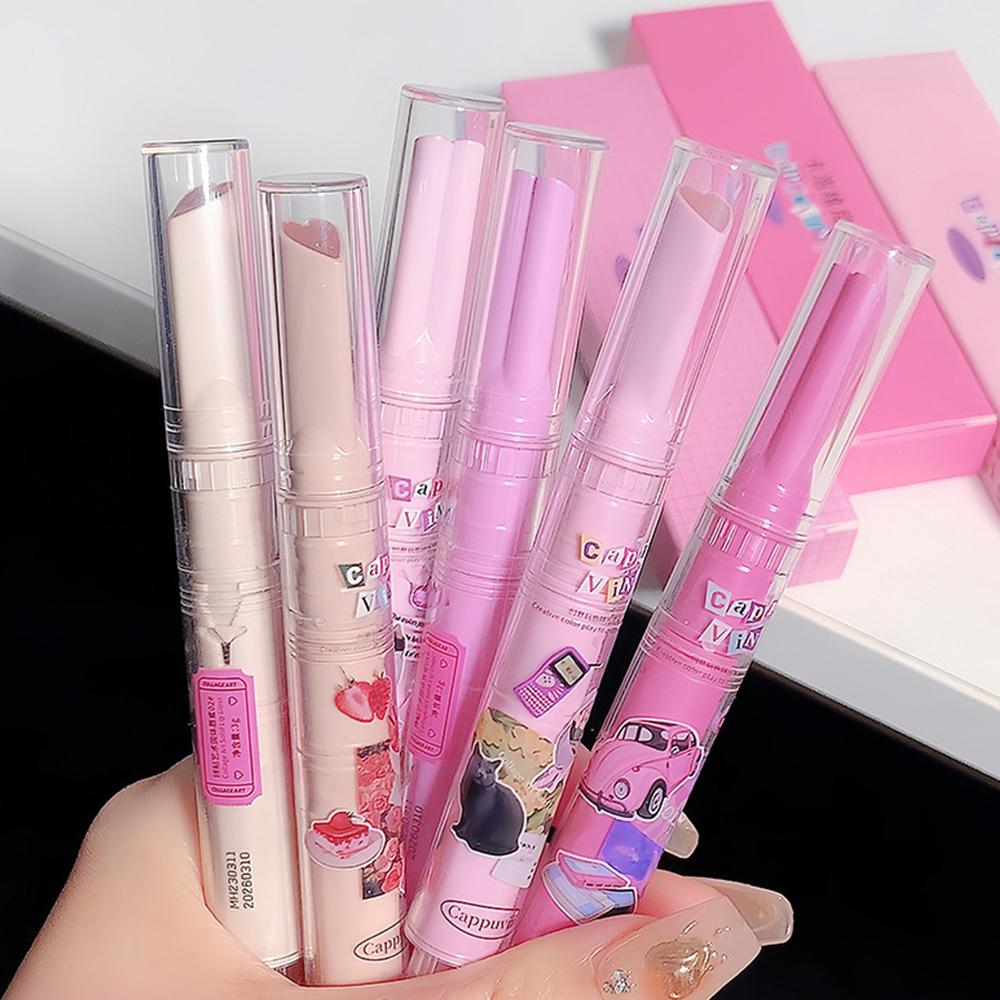 CAPPUVINI Pink Love Heart Lipgloss Pralle rosa Lippen Hohe Farbwiedergabe 6 Farben Herz Lippenstift