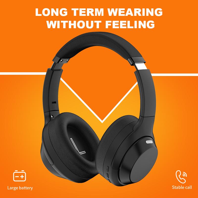 Beige Over-Ear Wireless Headphones, Comfortable All-Day Stereo Headset with Sleek Minimalist Design