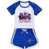 Kids Summer Sport T-Shirt And Shorts 2 Piece Outfit Tracksuit Set Short Sleeve Print Crop Tops With Clothing Set