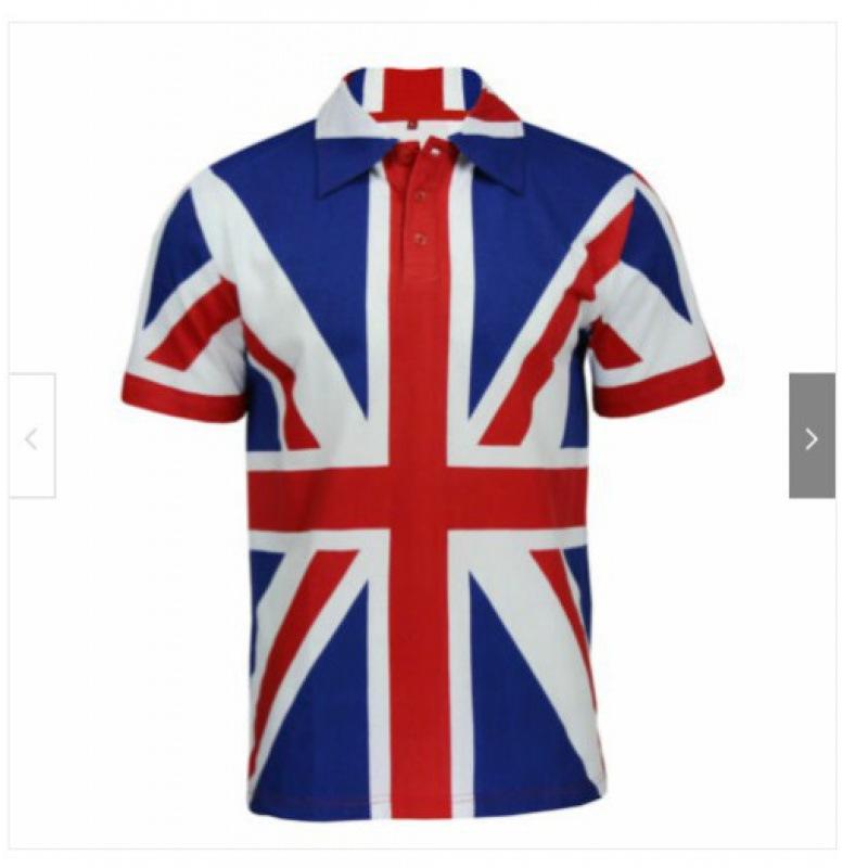 Quality 3D Printed Blue Striped Flag British Minimalist Casual Short Sleeved Men's Women's T-shirt