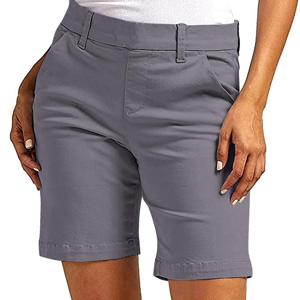 Women's Casual Stretch Shorts with Pockets Comfortable Summer Wear for Everyday Activities
