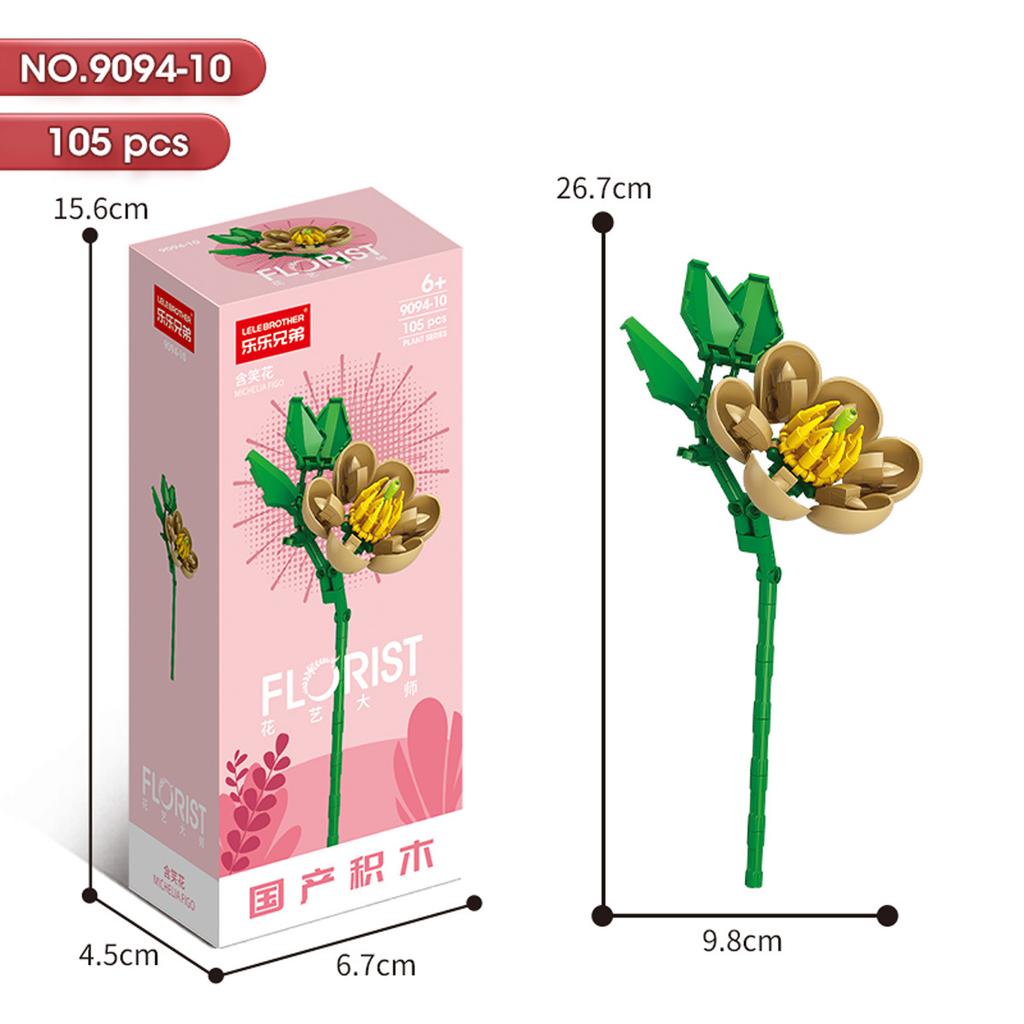 Hot Creative Small Building Block Flower Art Classic Brick Mini Potted Plant Gift For Girls Desk Decoration Simple Assembly Toys