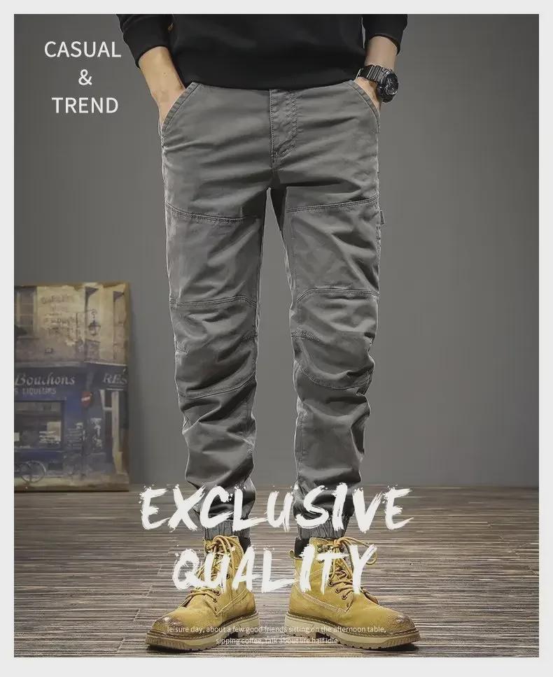 Men's Retro Spring/Autumn Loose Cuffed Casual Overalls