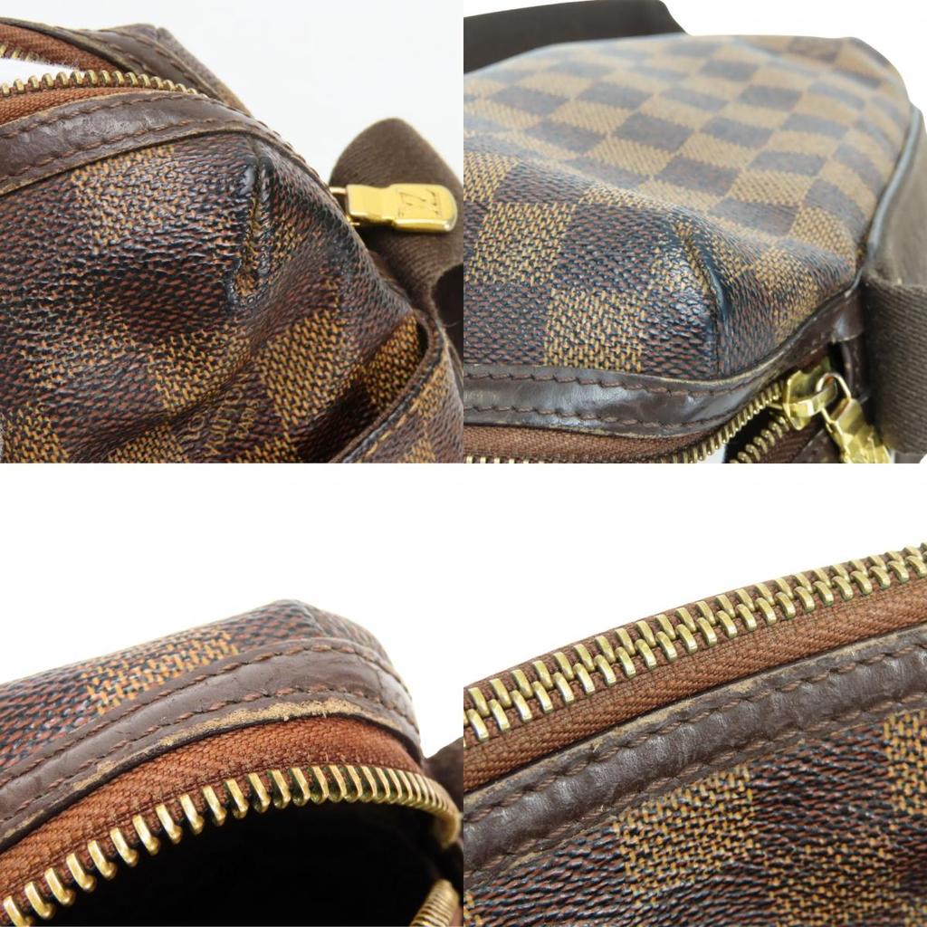 Used LOUIS VUITTON Shoulder Bag Trotter Bobul N41135 Damier/leather Ebene Brown Everyday use