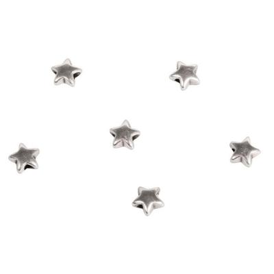 Mini-Metallperlen - RAYHER - Stern - 6 Stück - Silber - Ø 0,5 cm