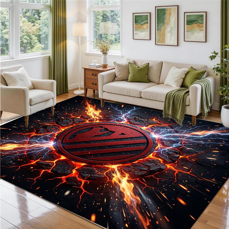 Atletico Madrid Design Crystal Velvet Rug Soft Decorative Mat for Bedroom Entrance