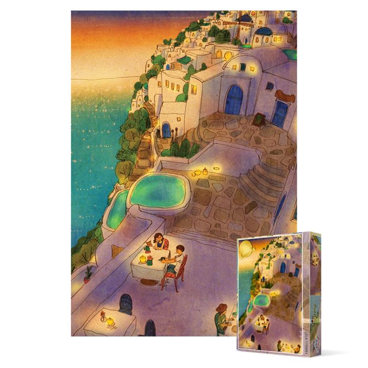 1000 Piece Jigsaw Puzzle - Santorini, Popular Korean Puzzle