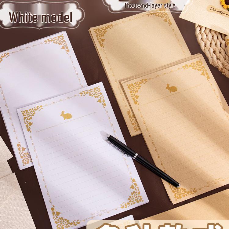 Vintage-Style Thick Kraft Paper Envelopes & Letter Set for Handwritten Notes & Birthday Cards
