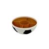 Snack Tray with Center Cup Slot, Soccer Style Serving Bowl for Sports Table Use, Ball Pattern Dish for Chips