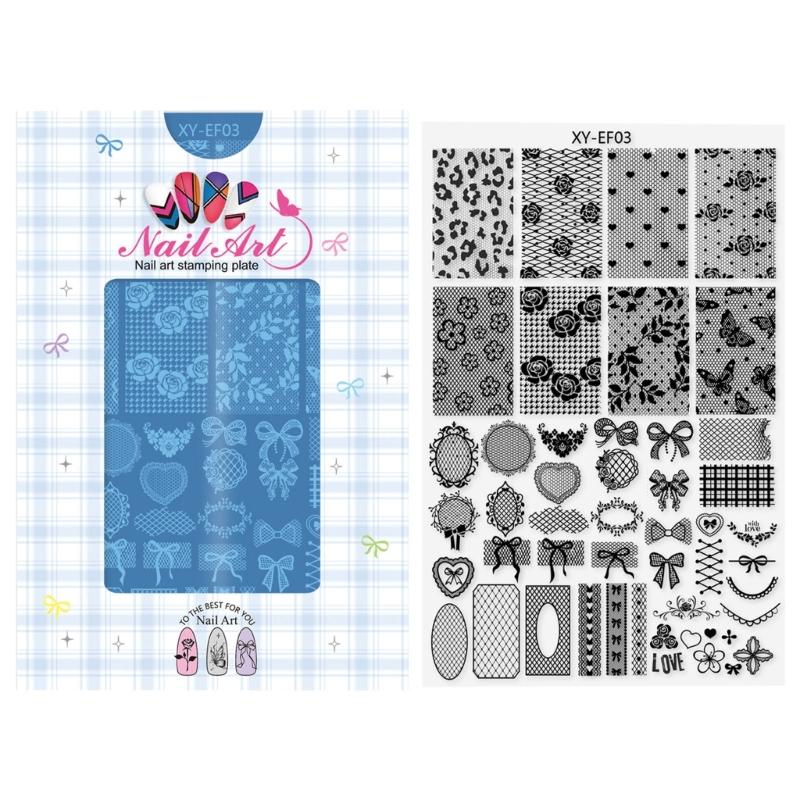 Stainless Steel Nail Art Stamping Plates Flower Line Designs Nail Images Stamp Plates Manicures Templates Nail Art Tool