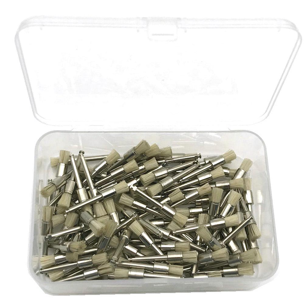 100pcs Dental Prophy Brushes Polishing Polisher Rubber Cup Disposable Latch Type Colorful Buff Nylon Bristles Brush