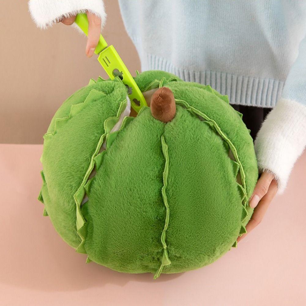 Fluffy Fruit Durian Plush Pillow Soft Peeling Durian Plush Doll  Kids Holiday Gifts