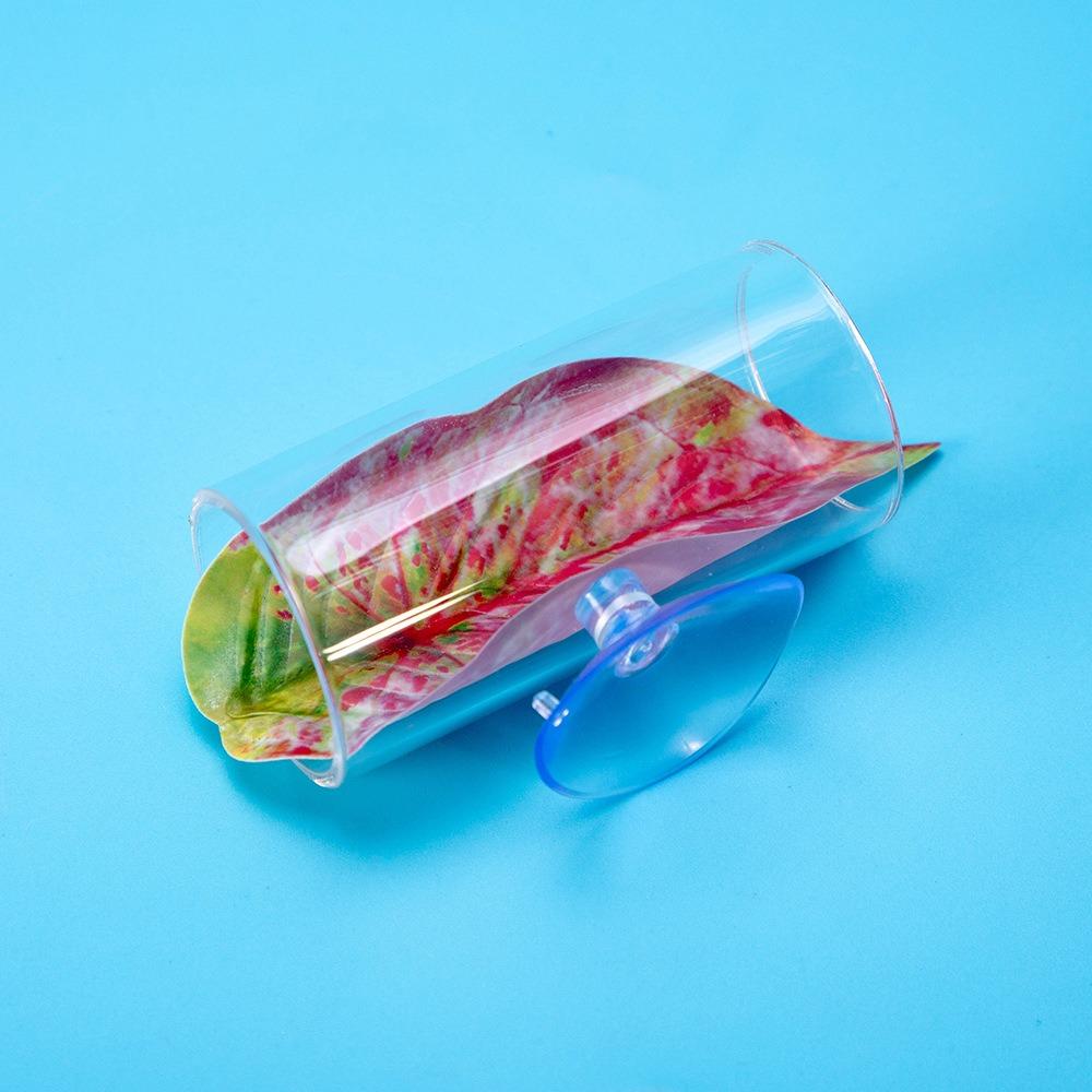 Transparent Aquarium Betta Fish Tunnel With Leaves Pad Betta Fish Tank Decorations