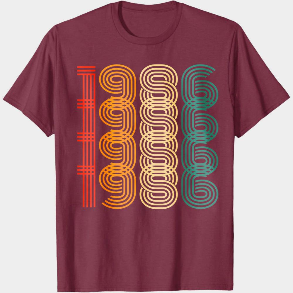 1966 Number Pattern Summer Unisex TShirt Retro Vintage Style Casual Wear For Birthday Party Gift For Him