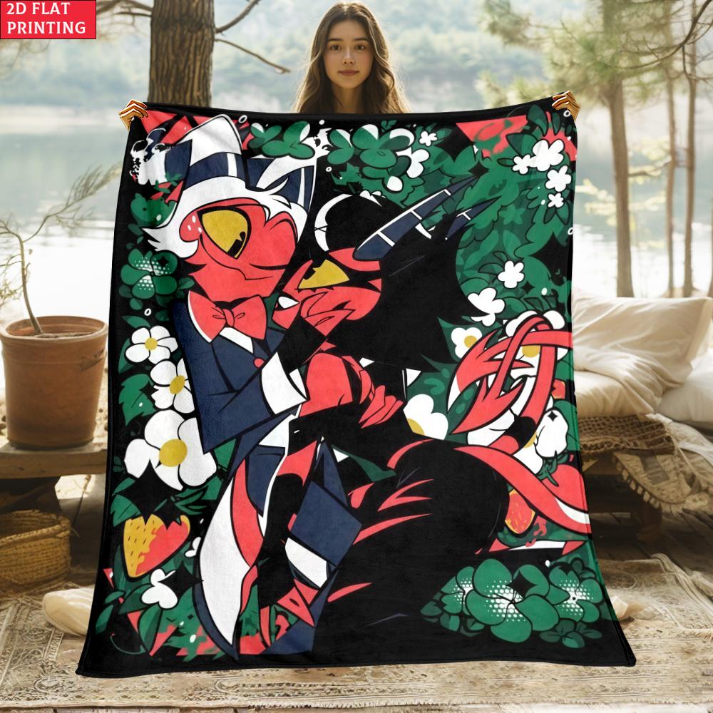 Anime Flannel Thin Blanket for Bedrooms,Living Rooms,Sofas Blankets,Offices,Lunch Breaks,Picnics,blankets Fluffy