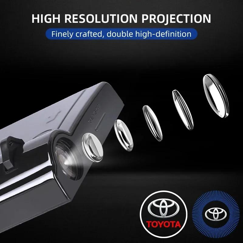 2PCS Led Car Door Welcome Laser Projector Logo Night Light Wireless For Toyota Camry Hilux Prius Auris Car Accessories