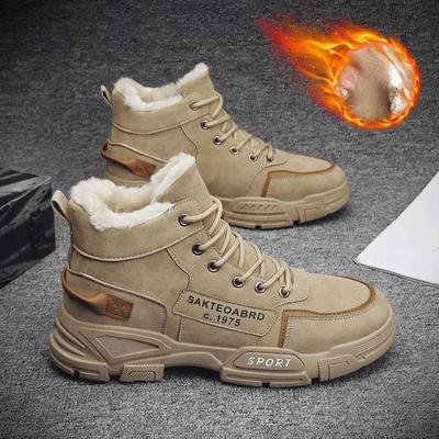Mode Neue Stiefel Männer Winter Mode Plüsch Schuhe Schnee Stiefel Männlichen Casual Outdoor Sneakers Lace Up Warme Schuhe Non Slip Ankle stiefel Männlich
