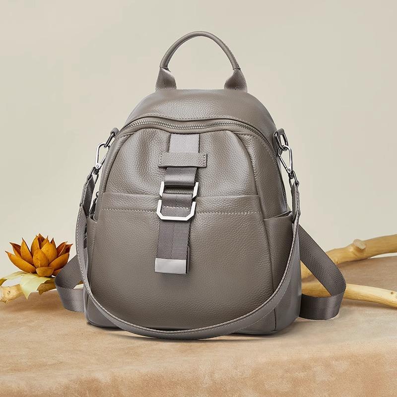 Luxury Cowhide Leather Backpack Women's Convertible Shoulder Bag