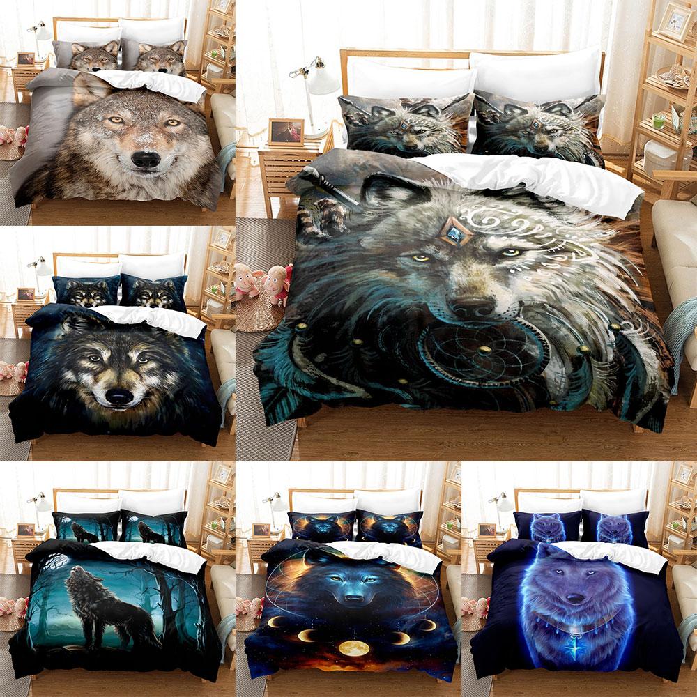 Animal Wolf Bedding Sets Bedding Sets Quilt Bed Cover Comforter Duvet Cover Pillow Case 2-3 Pieces Sets Kids Adult Bedroom Decor