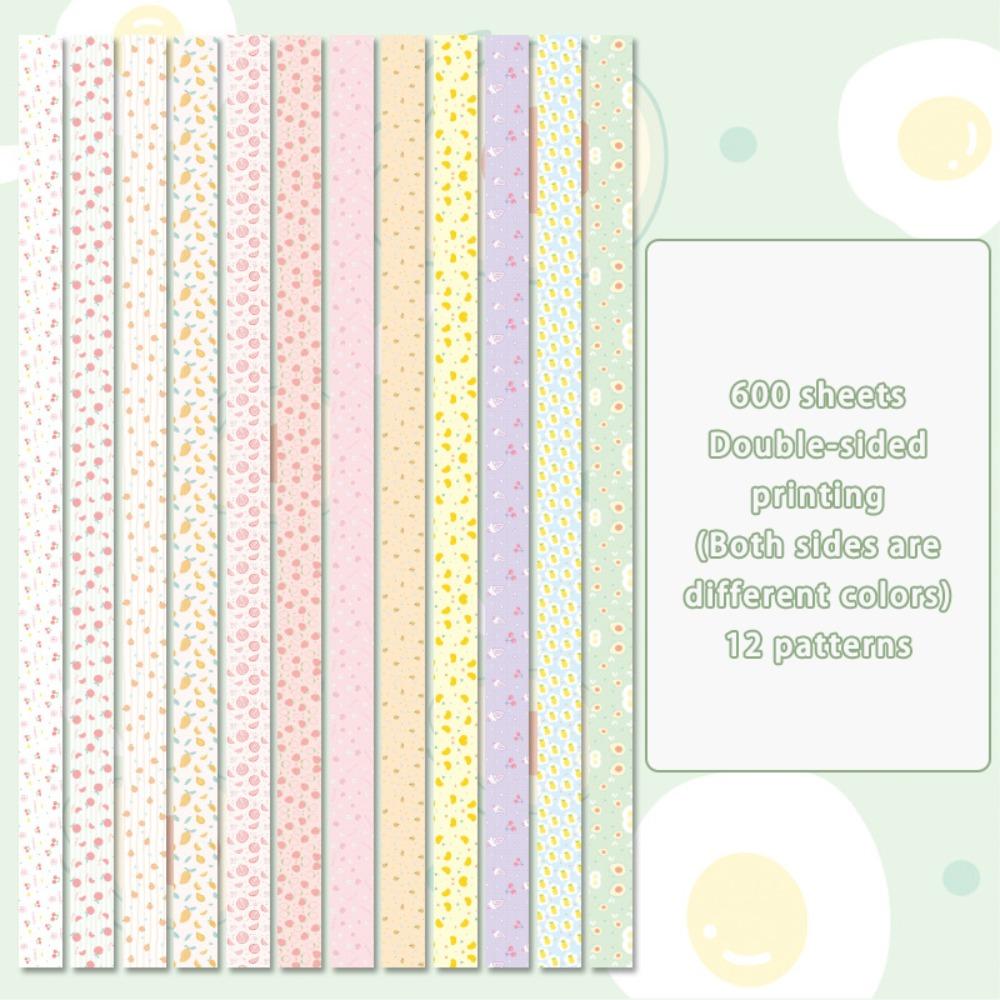 600pcs DIY Handmade Folding Paper Strips Double Sided Printing Pattern Paper Folding  Gift 8