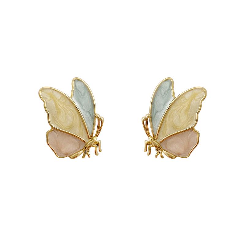 S925 Silver Simple Fashion Oil Drop Butterfly Sweet Elegant Earrings for Women