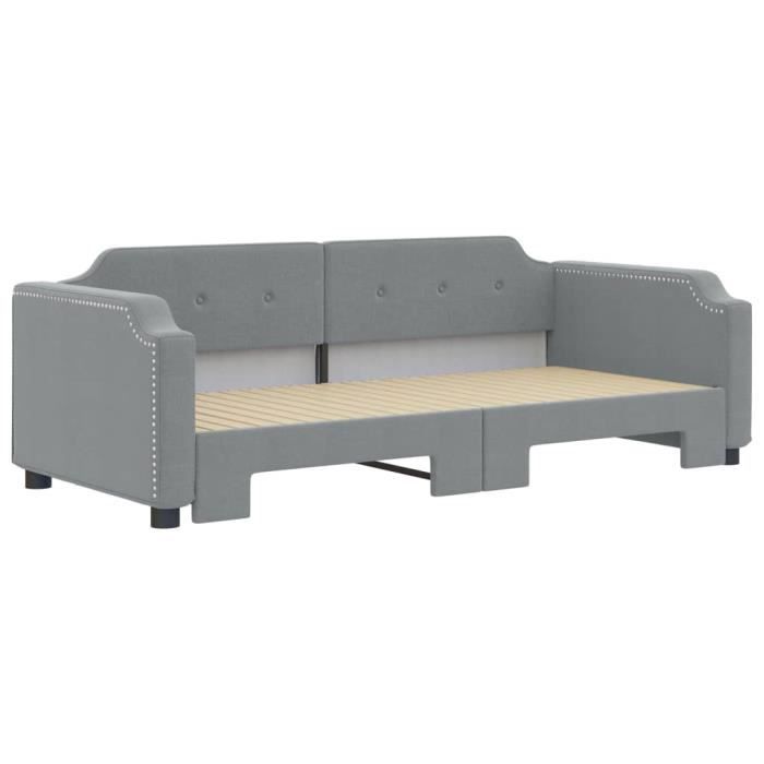 VidaXL Daybed with Pull-out Bed Light Grey 90x200 Cm Fabric 3197634