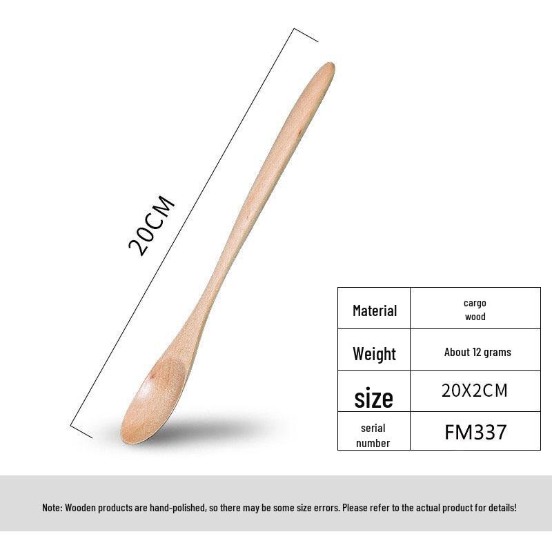 Fengmu Long-handled Wooden Spoon Set: Coffee, Milk, and Honey Spoon with Wrapped Thread