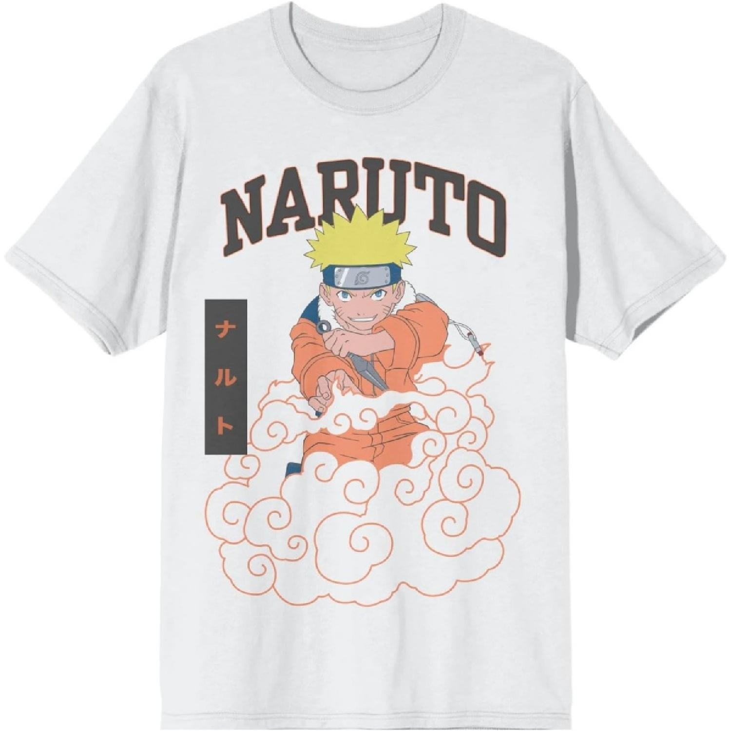 

Naruto Классический Naruto Облако Круглый вырез Короткий рукав Мужская Белая футболка S белый
