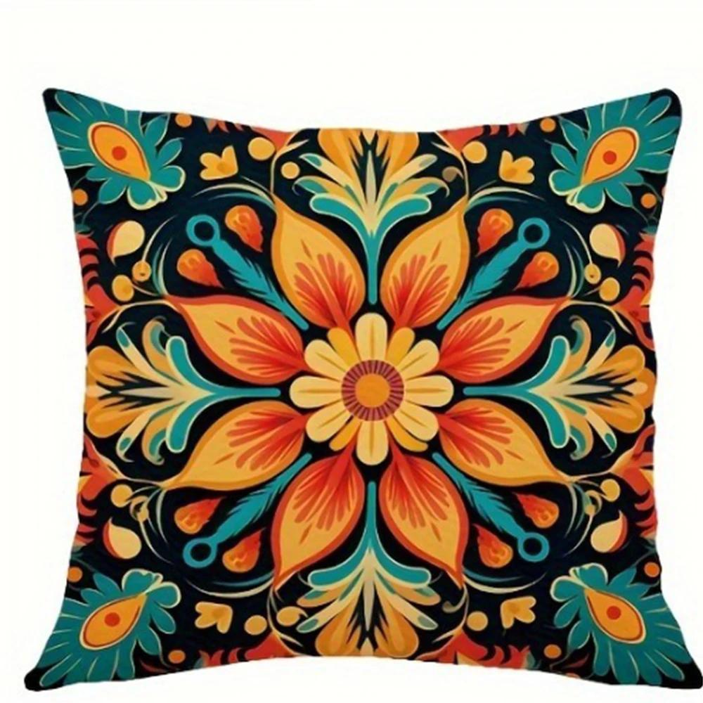 Mandala Bohemian Decorative Pillowcase, Ultra-soft Polyester Material Living Room Sofa Back Car Pillowcase Home Decoration