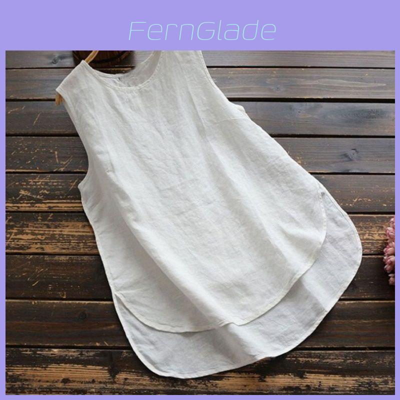 Zanzea Donna Taglie Forti Canotta Basic Senza Maniche Larga Monocolore Per Comfort Stilosa in Estate